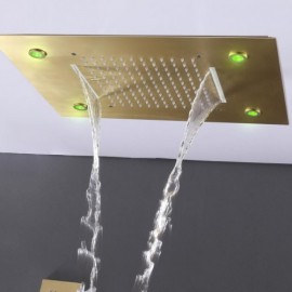 Copper Led Thermostatic Massage Shower System Stainless Steel Shower Head