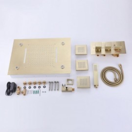 Copper Led Thermostatic Massage Shower System Stainless Steel Shower Head