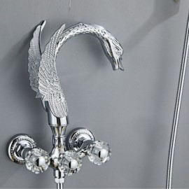 Copper Chrome/Gold Dual Function Recessed Bathtub Faucet