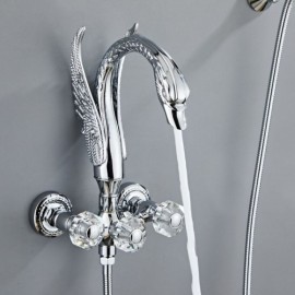 Copper Chrome/Gold Dual Function Recessed Bathtub Faucet