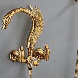 Copper Chrome/Gold Dual Function Recessed Bathtub Faucet