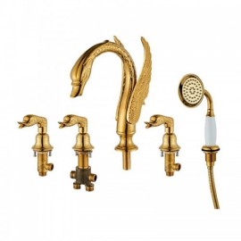 Gold Copper Countertop Bathtub Mixer For Bathroom 2 Styles