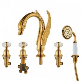 Gold Copper Countertop Bathtub Mixer For Bathroom 2 Styles