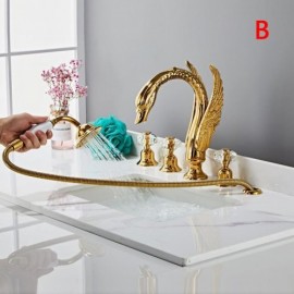 Gold Copper Countertop Bathtub Mixer For Bathroom 2 Styles