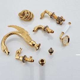 Gold Copper Countertop Bathtub Mixer For Bathroom 2 Styles