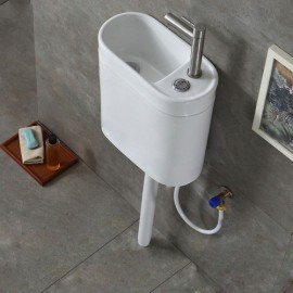 Ceramic Sink With Water Tank Cold Water Faucet For Toilet