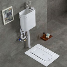 Ceramic Sink With Water Tank Cold Water Faucet For Toilet