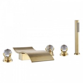 Bathtub Mixer Copper Body Brushed Gold/Brushed Nickel For Bathroom