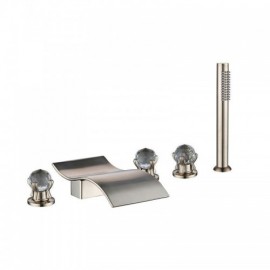 Bathtub Mixer Copper Body Brushed Gold/Brushed Nickel For Bathroom