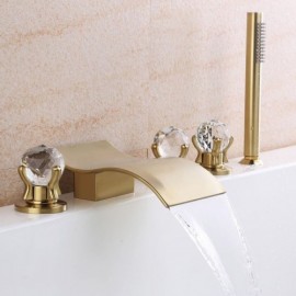 Bathtub Mixer Copper Body Brushed Gold/Brushed Nickel For Bathroom
