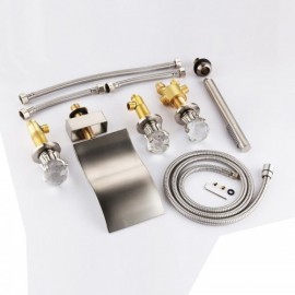 Bathtub Mixer Copper Body Brushed Gold/Brushed Nickel For Bathroom