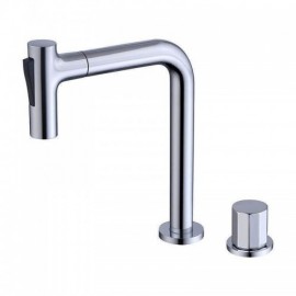 Copper Basin Faucet Pull-Out Nozzle 4 Models For Bathroom