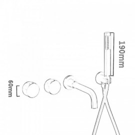 Gray Copper Double Function Bathtub Mixer For Bathroom