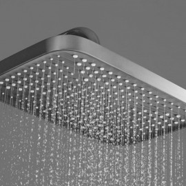 Gray Copper Body Shower System With 4 Functions For Bathroom