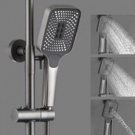 Gray Copper Body Shower System With 4 Functions For Bathroom