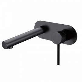 Modern Style Copper Wall Mounted Black Basin Faucet