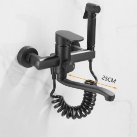 Wall Mounted Kitchen Mixer In Chrome/Black Copper 3 Sizes