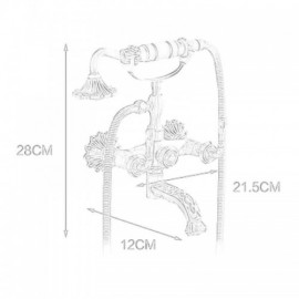 Retro Copper Wall-Mounted Bathtub Faucet With Shower Faucet