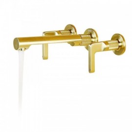 Wall-Mounted Basin Mixer In Brushed Gold/Gray Copper