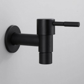 Black/White Wall Mounted Cold Water Faucet In Stainless Steel For Washing Machine Laundry Garden