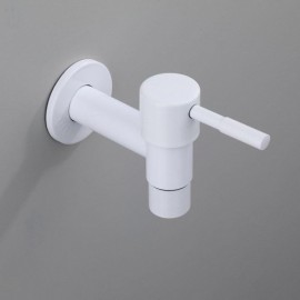Black/White Wall Mounted Cold Water Faucet In Stainless Steel For Washing Machine Laundry Garden