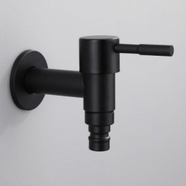 Wall Mounted Black/White Cold Water Faucet In Stainless Steel Washing Machine