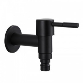 Wall Mounted Black/White Cold Water Faucet In Stainless Steel Washing Machine