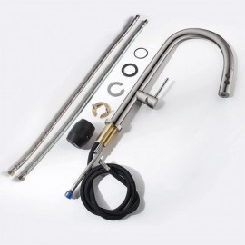 Pull-Out Kitchen Faucet In Brushed Nickel/Black Stainless Steel