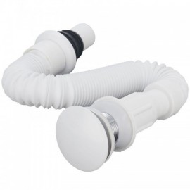 White Ceramic Basin With Drainage Pipe For Bathroom Balcony