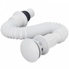 White Ceramic Basin With Drainage Pipe For Bathroom Balcony