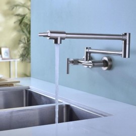 Wall Mounted Folding Kitchen Faucet Brushed Nickel/Black/Brushed Gold