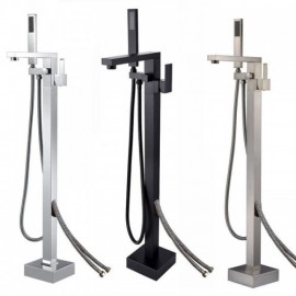 Black/Chrome/Brushed Nickel Floor Standing Bath Faucet Two Functions Shower Faucet