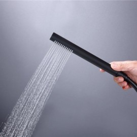 Constant Current Style Copper Black/Chrome Floor Mounted Bathtub Faucet