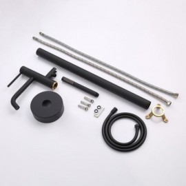 Constant Current Style Copper Black/Chrome Floor Mounted Bathtub Faucet