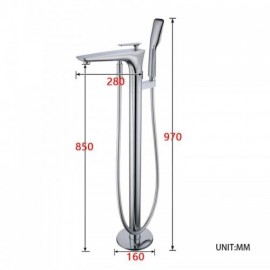 Classic Modern Two Function Copper Floor Mounted Bathtub Mixer