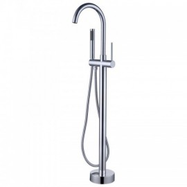 Constant Current Style Copper Chrome/Black Floor Mounted Shower Mixer