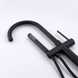 Constant Current Style Copper Chrome/Black Floor Mounted Shower Mixer