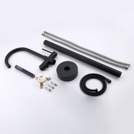 Constant Current Style Copper Chrome/Black Floor Mounted Shower Mixer