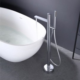 Chrome/Black Copper Floor-Mounted Bath Mixer With Constant Current