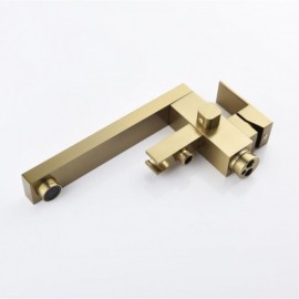 Two Function Brushed Gold Copper Floor Mounted Tub Faucet