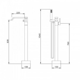 Models Copper Floor Mounted Shower Mixer For Bathroom