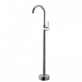 Chrome Plated Copper Floor Mounted Bathtub Faucet For Bathroom