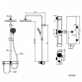 Four-Function Thermostatic Chrome Shower System For Bathroom
