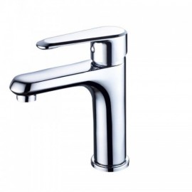 Shiny Chrome Copper Basin Mixer For Bathroom