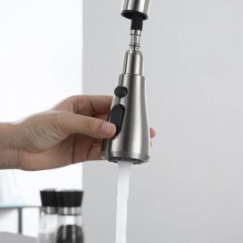 Kitchen Mixer In Black/Brushed Nickel Stainless Steel With 3-Function Pull-Out Nozzle