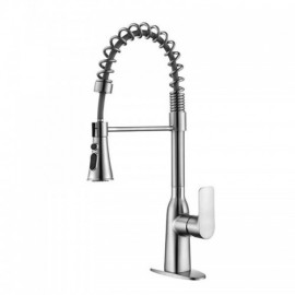 Modern Stainless Steel Kitchen Mixer With 3-Function Pull-Out Nozzle