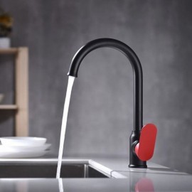 Kitchen Mixer Single Handle In Red Black Copper