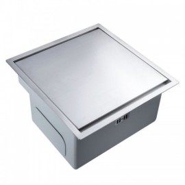 Brushed Silver Stainless Steel Single Sink With Mixer Faucet For Kitchen