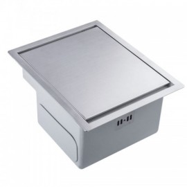 Brushed Silver Stainless Steel Single Sink With Faucet Drain Cover