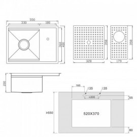 Black Stainless Steel Single Sink With Drainage Cup Washer Drain Screen